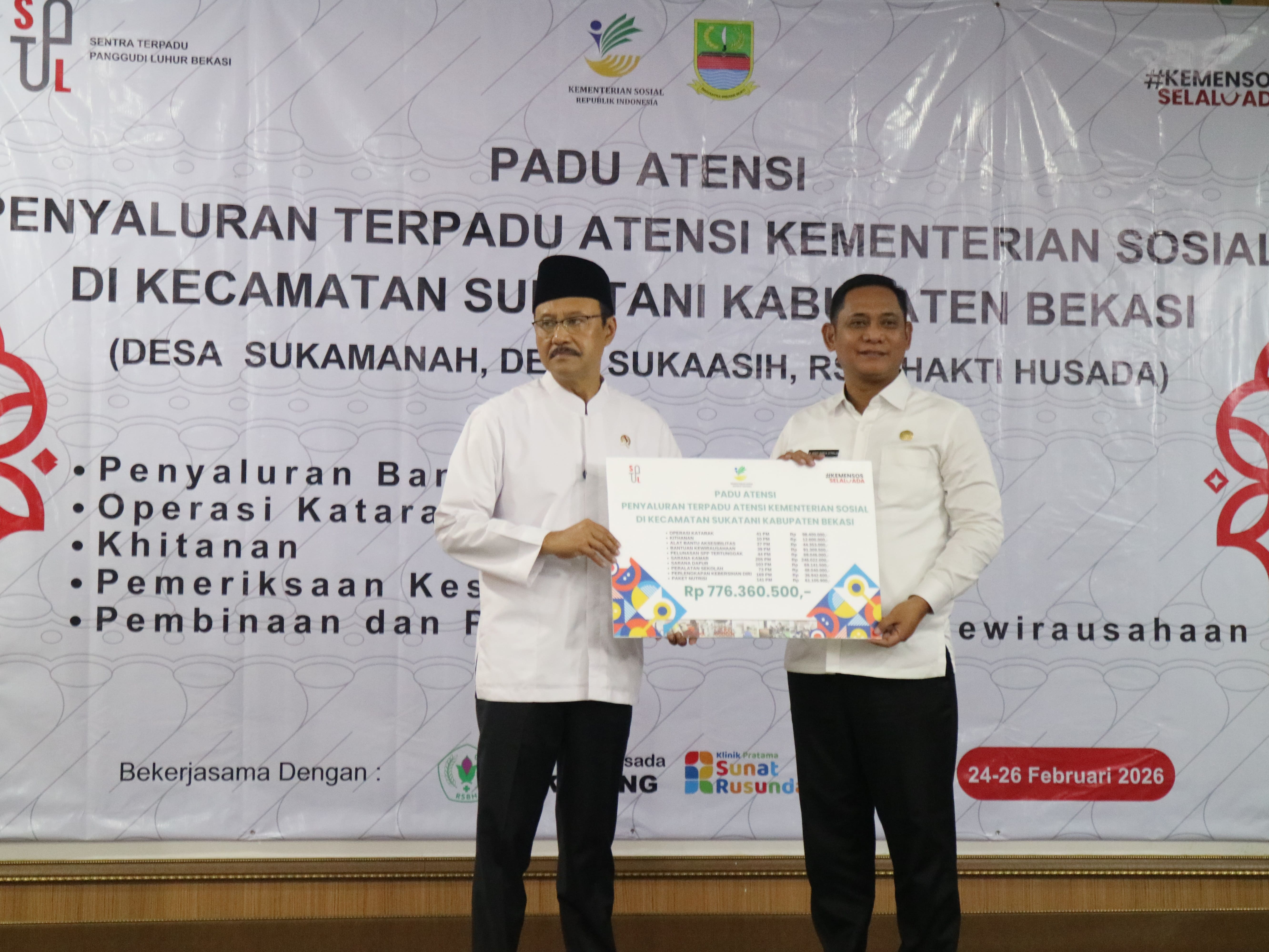 Kemensos Gelar Operasi Katarak dan Khitan Gratis di Kabupaten Bekasi, Dihadiri Langsung PLT Bupati